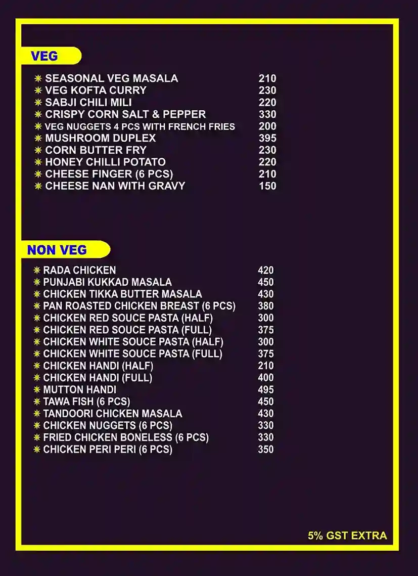 Hindusthan Hotel Bar Menu